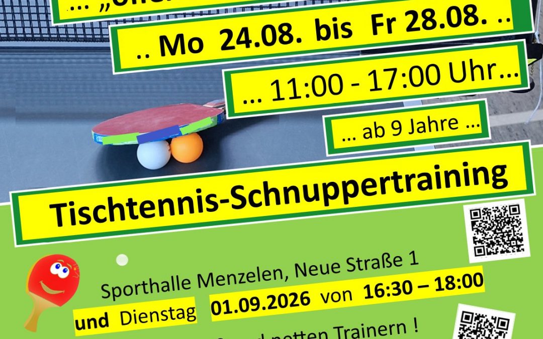 Tischtennis – Schnuppertraining