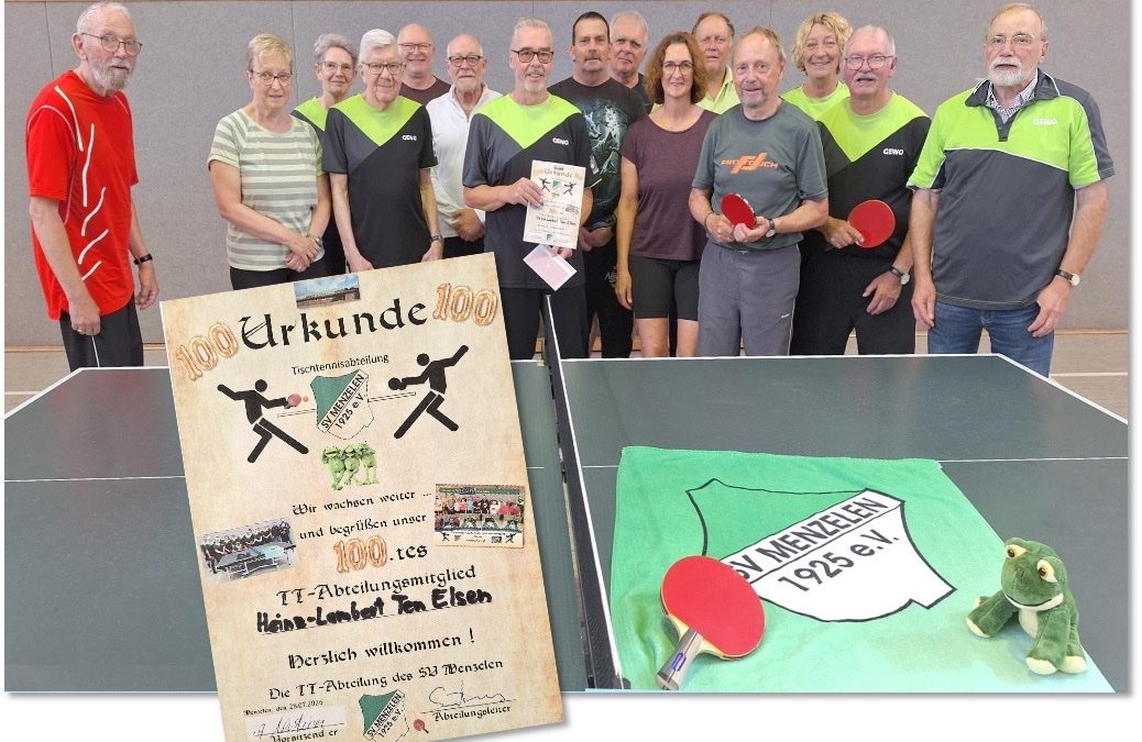 100. Mitglied bei der TT-Abteilung